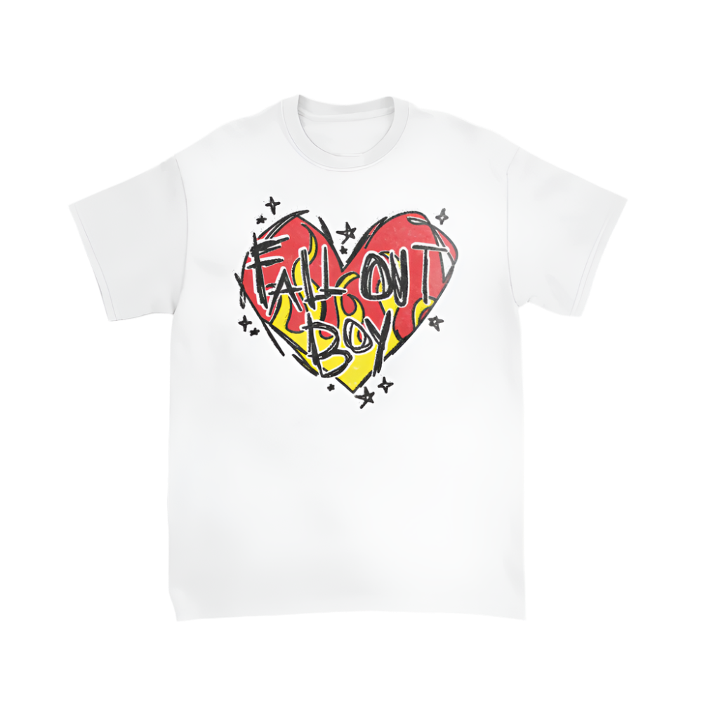 SCRATCH HEART LOGO - ホワイトTシャツ